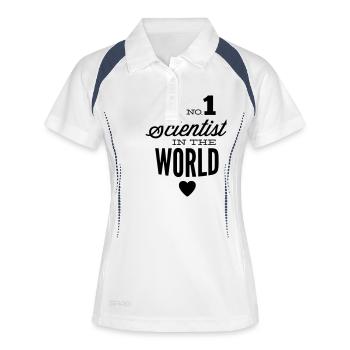 Meilleurs scientifiques du monde - Polo respirant Femme - blanc/marine - Devant