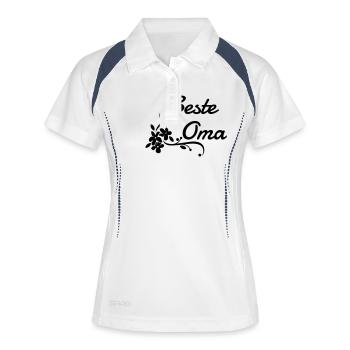 Beste Oma - Frauen Polo atmungsaktiv - Weiß/Navy - Vorne