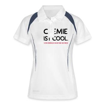 Chemie ist cool - Frauen Polo atmungsaktiv - Weiß/Navy - Vorne