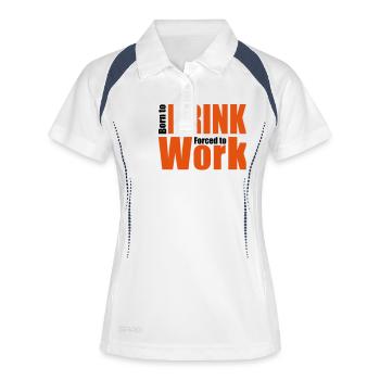 alkohol - Frauen Polo atmungsaktiv - Weiß/Navy - Vorne