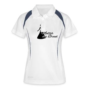 Mutter der Braut - Frauen Polo atmungsaktiv - Weiß/Navy - Vorne