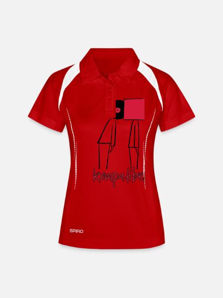Vinyl collectors love - Women's Polo breathable - white/navy