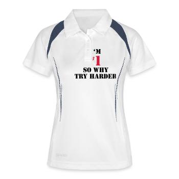 Numer One - Alors pourquoi essai plus dur - Polo respirant Femme - blanc/marine - Devant
