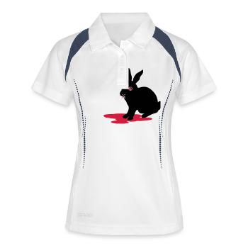 Vampinchen - Frauen Polo atmungsaktiv - Weiß/Navy - Vorne