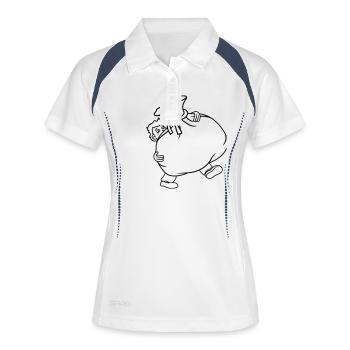 garbage tuete relocation transport heavy carry money - Women's Polo breathable - white/navy - Front