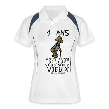 40 Jahre alte Mann Geburtstag humou - Frauen Polo atmungsaktiv - Weiß/Navy - Vorne