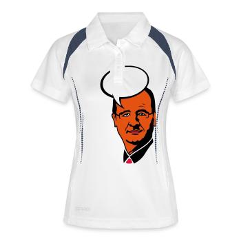 francois holland Präsident Blase Führer - Frauen Polo atmungsaktiv - Weiß/Navy - Vorne
