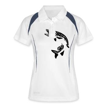 hecht_hechtsprung - Polo respirant Femme - blanc/marine - Devant