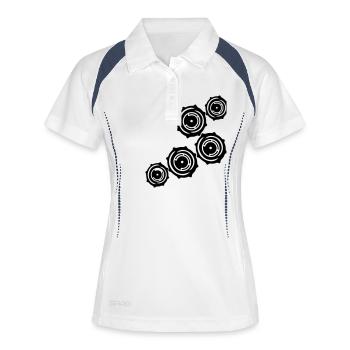 composés de données de micropuces fraîche ordinate - Polo respirant Femme - blanc/marine - Devant
