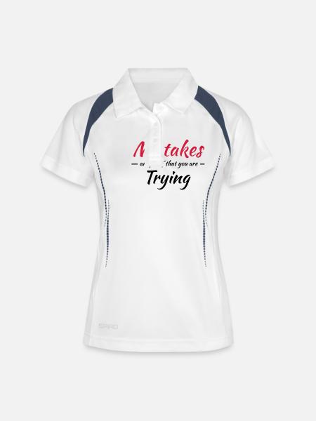 Mistakes are proof that you are trying - Women's Polo breathable - white/navy