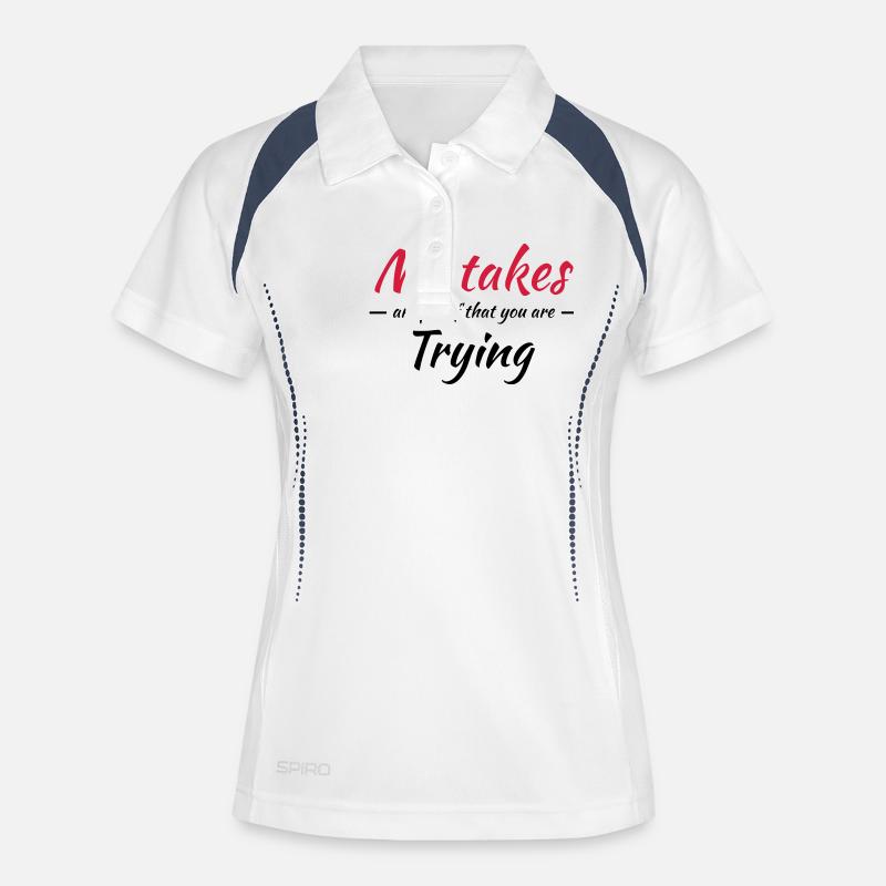 Mistakes are proof that you are trying - Women's Polo breathable - white/navy