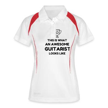 Guitar - Guitarist - Music - Gitarre - Guitare - Women's Polo breathable - white/navy - Front