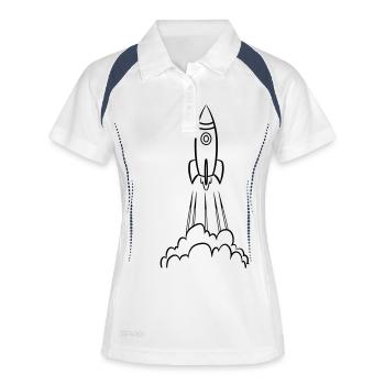 rocket boy fun start - Women's Polo breathable - white/navy - Front