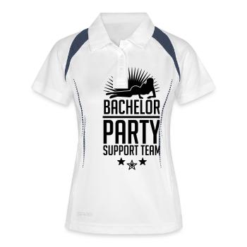 Bachelor Party Support Team - Frauen Polo atmungsaktiv - Weiß/Navy - Vorne