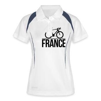 cyclisme - Polo respirant Femme - blanc/marine - Devant