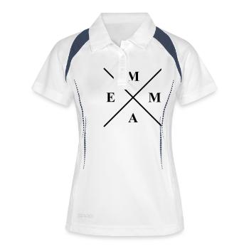 EMMA - Frauen Polo atmungsaktiv - Weiß/Navy - Vorne