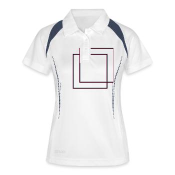 2 squares square - Women's Polo breathable - white/navy - Front