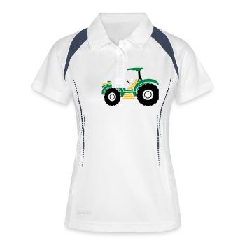Conduite de tracteur agricole - Polo respirant Femme - blanc/marine - Devant