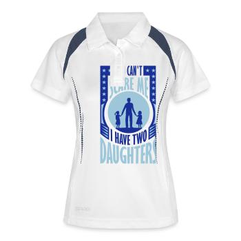 I have two daughters - Frauen Polo atmungsaktiv - Weiß/Navy - Vorne