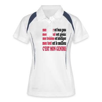 Mein GENDRE ist wunderschön - Frauen Polo atmungsaktiv - Weiß/Navy - Vorne