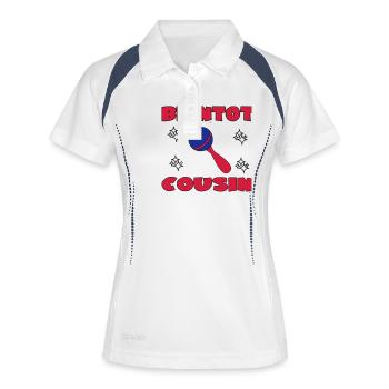 BALDIGER COUSIN - Frauen Polo atmungsaktiv - Weiß/Navy - Vorne
