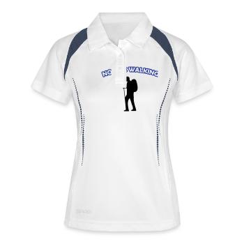 Marche nordique - Polo respirant Femme - blanc/marine - Devant
