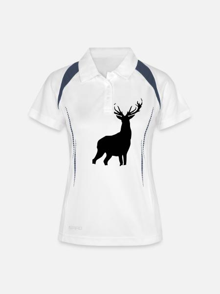 Cerf - Polo respirant Femme - blanc/marine