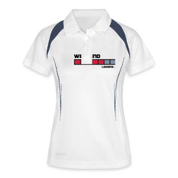 Weekend Loading | Fun T-Shirts bedrucken - Frauen Polo atmungsaktiv - Weiß/Navy - Vorne