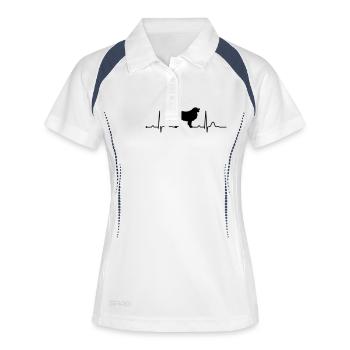 TERRE-NEUVE rythme cardiaque du rythme cardiaque - Polo respirant Femme - blanc/marine - Devant