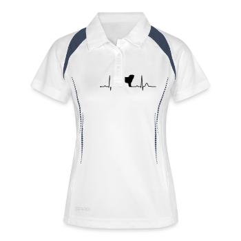 MOPS - PUG heartbeat heartbeat - Women's Polo breathable - white/navy - Front
