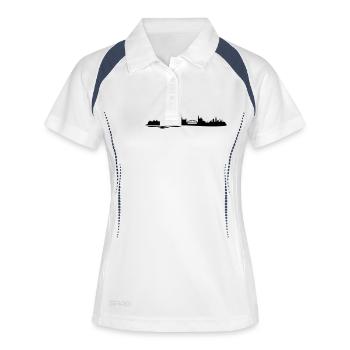 Skyline Amsterdam Wasser - Frauen Polo atmungsaktiv - Weiß/Navy - Vorne