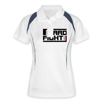 hard fight - Frauen Polo atmungsaktiv - Weiß/Navy - Vorne