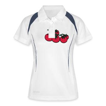 tomaten / tomato - Frauen Polo atmungsaktiv - Weiß/Navy - Vorne