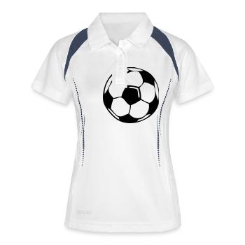 fußball - Frauen Polo atmungsaktiv - Weiß/Navy - Vorne