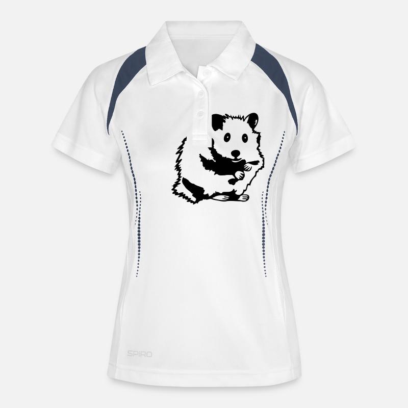 sitting Hamster - Women's Polo breathable - white/navy