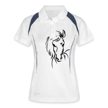 Horse ... of wicki_de - Women's Polo breathable - white/navy - Front