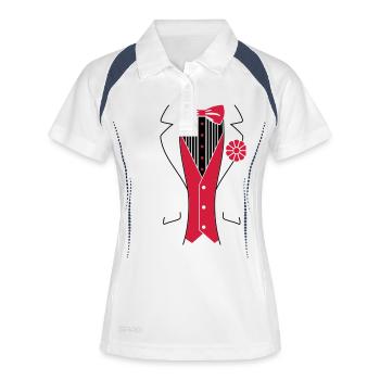 Tuxedo Smoking - Frauen Polo atmungsaktiv - Weiß/Navy - Vorne