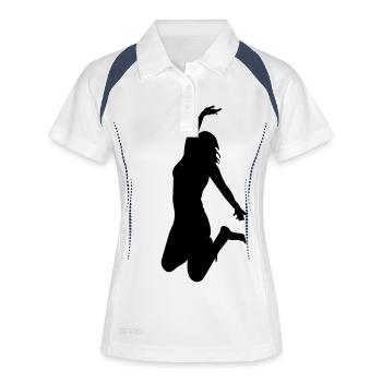 Freudensprung - Frauen Polo atmungsaktiv - Weiß/Navy - Vorne