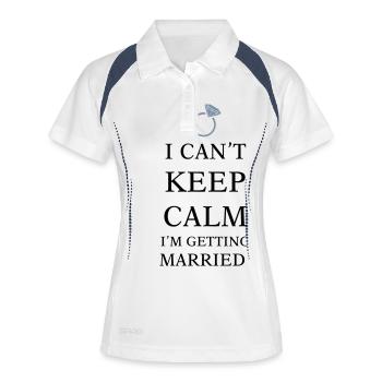 Can't keep calm I'm getting married - Frauen Polo atmungsaktiv - Weiß/Navy - Vorne