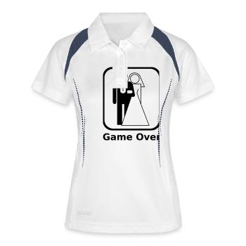 Game Over Marriage - Frauen Polo atmungsaktiv - Weiß/Navy - Vorne