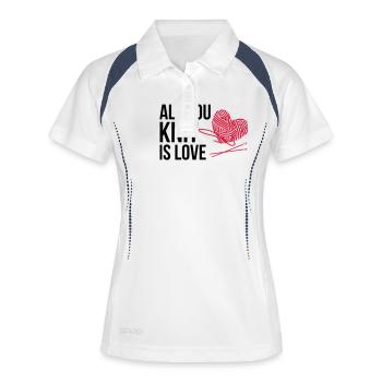 All you knit is love - Women's Polo breathable - white/navy - Front