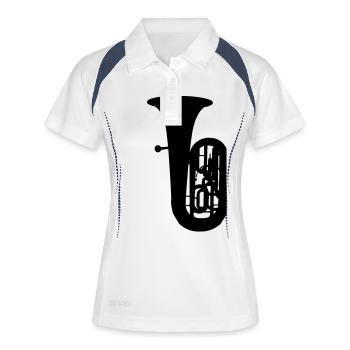 music tuba brass - Women's Polo breathable - white/navy - Front