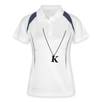 Halskette Buchstabe K - Frauen Polo atmungsaktiv - Weiß/Navy - Vorne