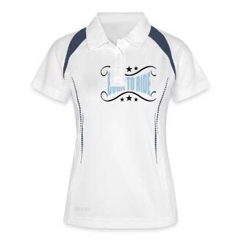 banner born to ride born tire motorcycle ride - Women's Polo breathable - white/navy - Front
