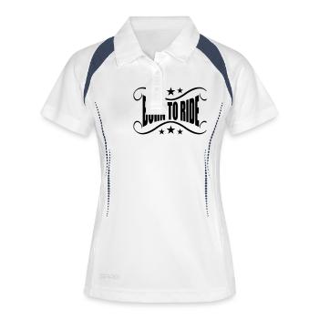 banner born to ride born tire motorcycle ride - Women's Polo breathable - white/navy - Front