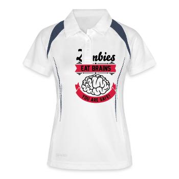 Zombies eat Brains you are safe! - Women's Polo breathable - white/navy - Front
