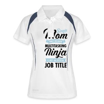 Single Mom - Multitasking Ninja - Polo respirant Femme - blanc/marine - Devant