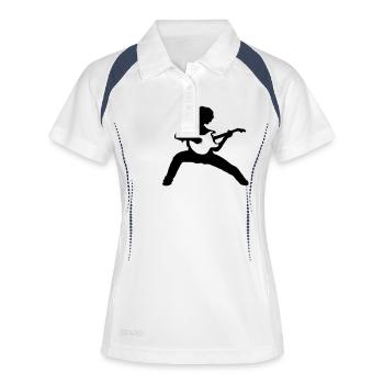 rocker - Frauen Polo atmungsaktiv - Weiß/Navy - Vorne