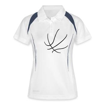 Basketball - Frauen Polo atmungsaktiv - Weiß/Navy - Vorne