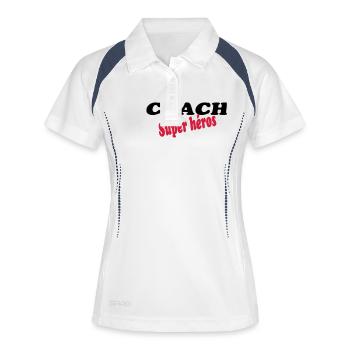 Superhero COACH - Women's Polo breathable - white/navy - Front